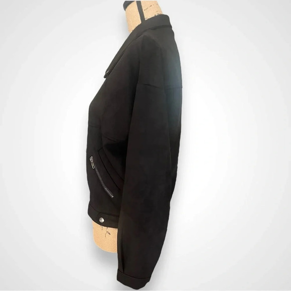 HYFVE Women's Black Vegan Suede‎ Moto Jacket Small | EUC - Picture 3 of 7
